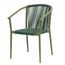 13 Cadeira Empilhavel Oliveta Rivatti 57 cm -Largura- Estrutura em Aluminio e Corda Nautica Verde